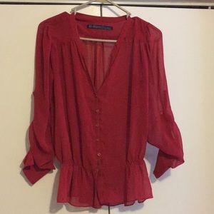 Zara Red Blouse